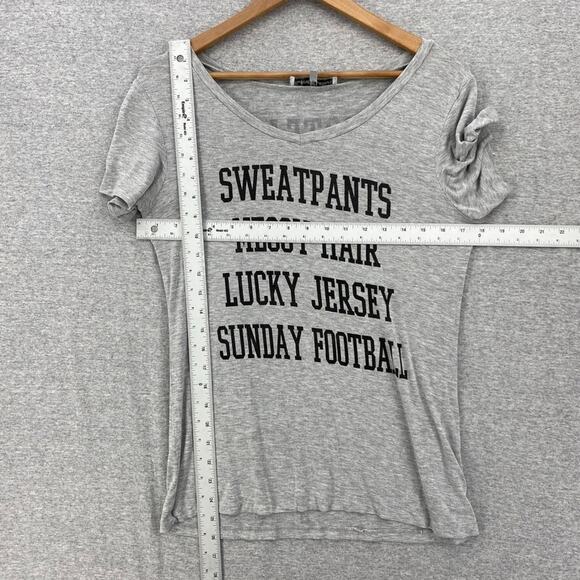 Twine & Stark Shirt Womens Medium Gray Tee Short Sleeve Football #Go Team - Picture 7 of 9